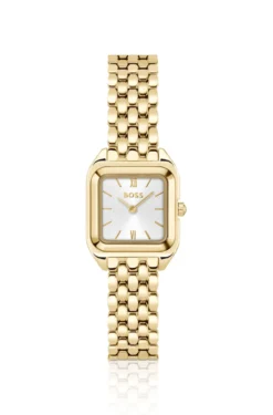 MAE PETITE Gold-effect link-bracelet watch with silver-white dial