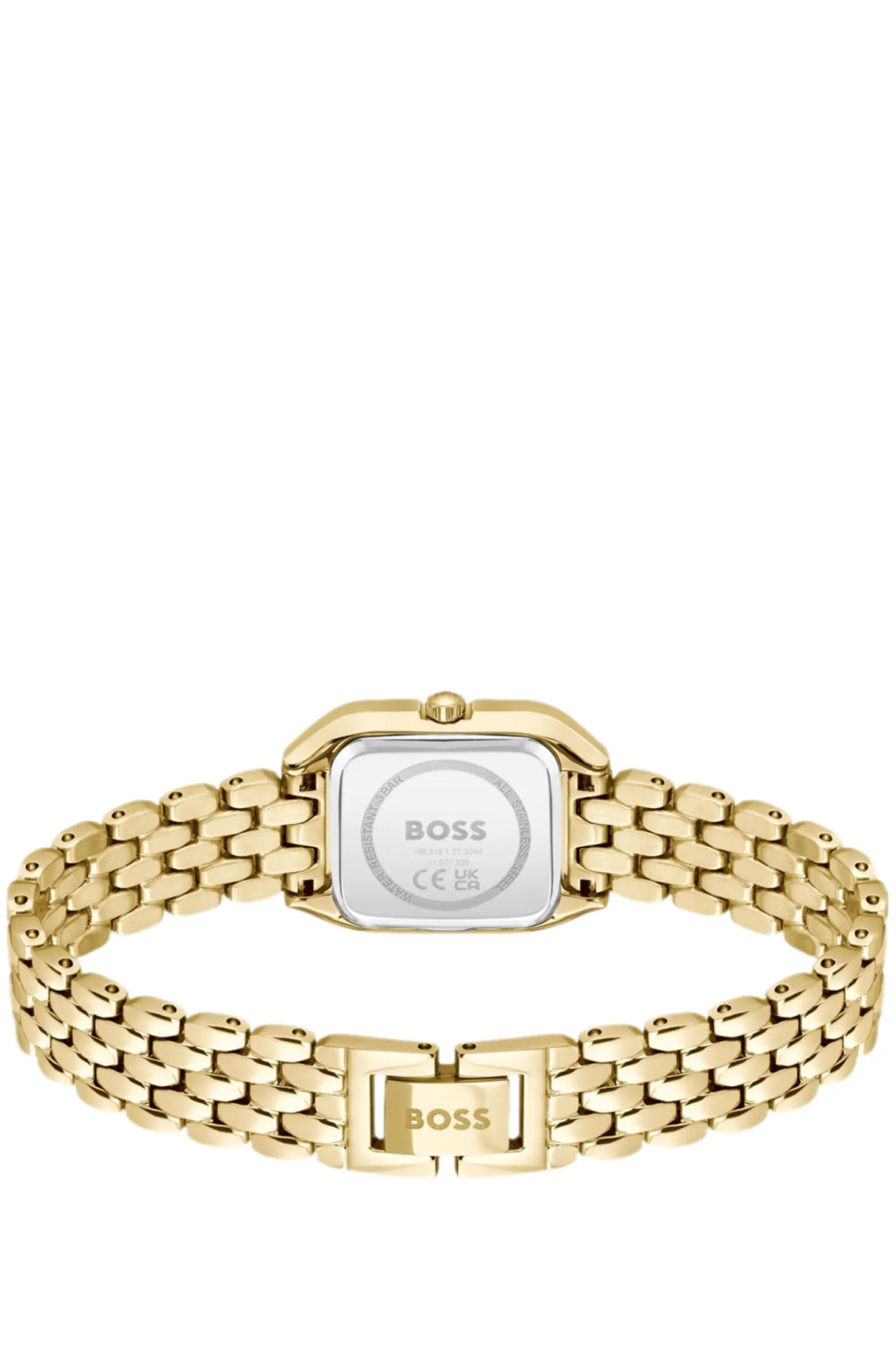 MAE PETITE Gold-effect link-bracelet watch with silver-white dial