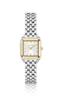 MAE PETITE Stainless-steel link-bracelet watch with silver-white dial