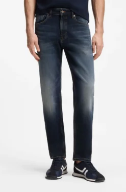Maine Regular-fit blue-black jeans in soft motion denim