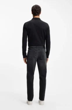 Maine regular-fit jeans in black super-stretch denim