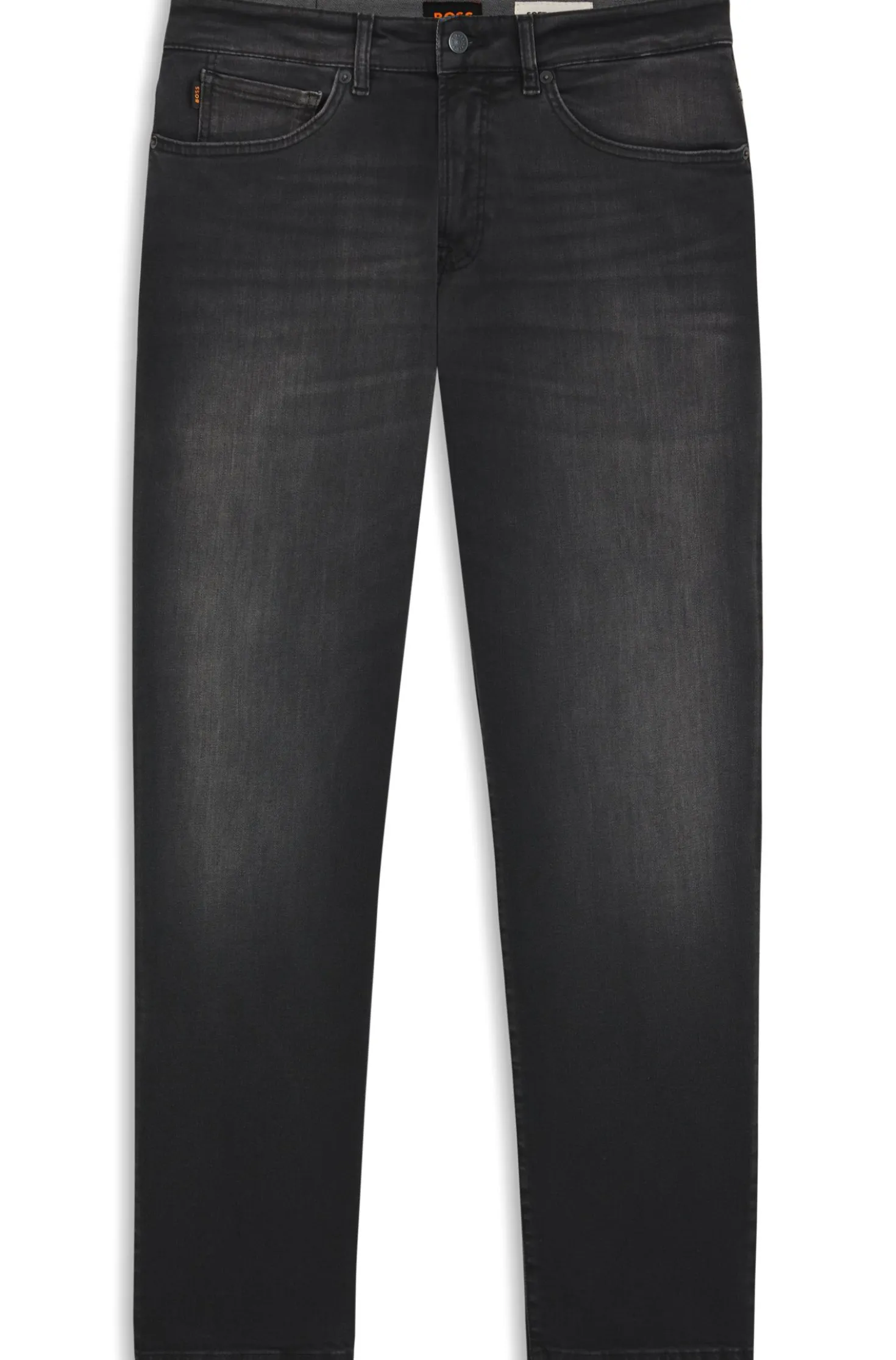 Maine regular-fit jeans in black super-stretch denim