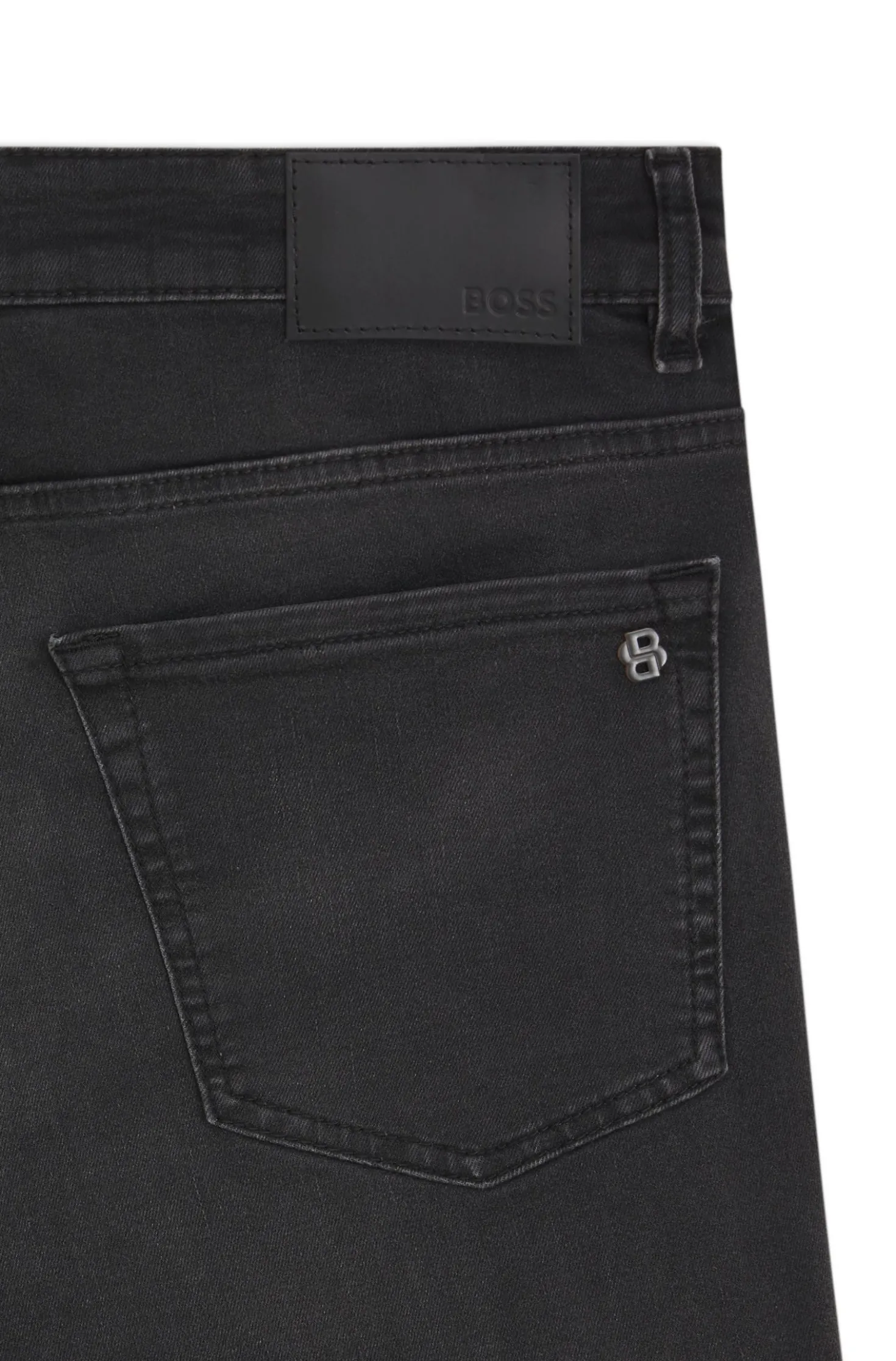 Maine regular-fit jeans in black super-stretch denim