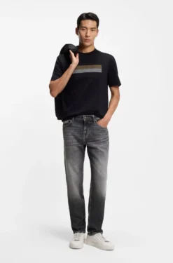 Maine regular-fit jeans in black stretch denim