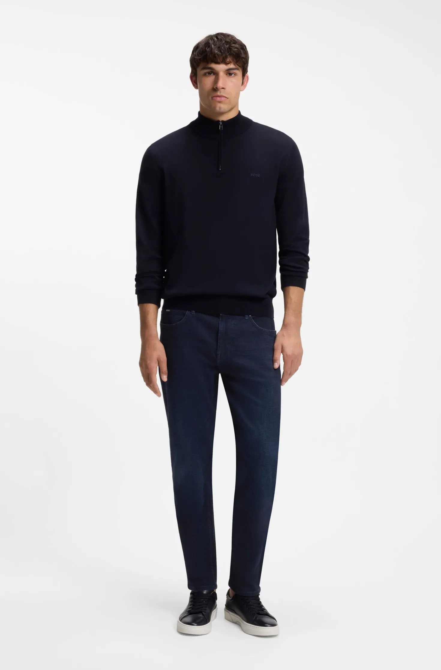 Maine regular-fit jeans in dark-blue denim