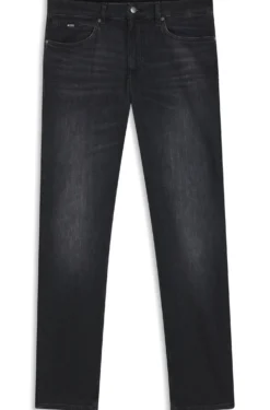 Maine Regular-fit jeans in super-soft black Italian denim