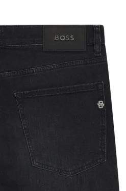 Maine Regular-fit jeans in super-soft black Italian denim