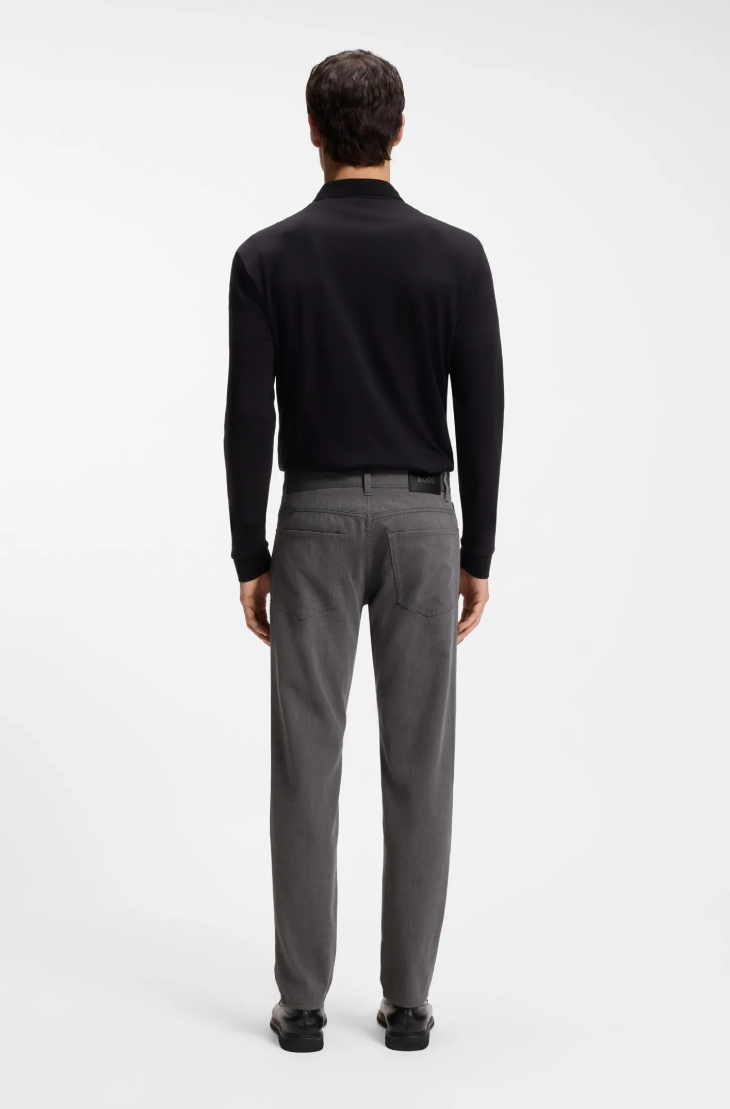 Maine regular-fit trousers in stretch-cotton dobby fabric