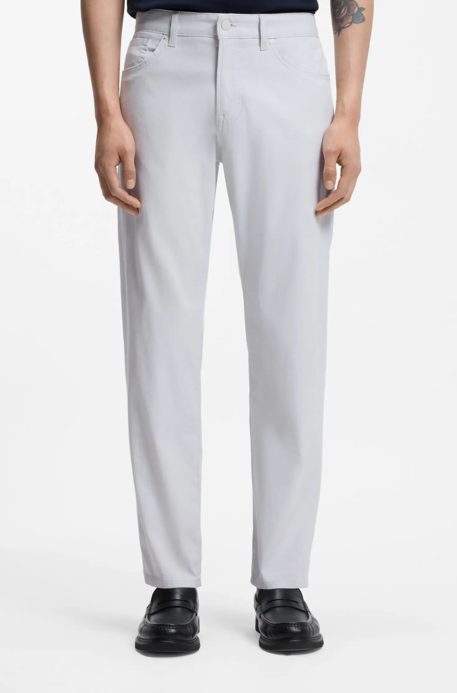 Maine regular-fit trousers in stretch-cotton dobby fabric