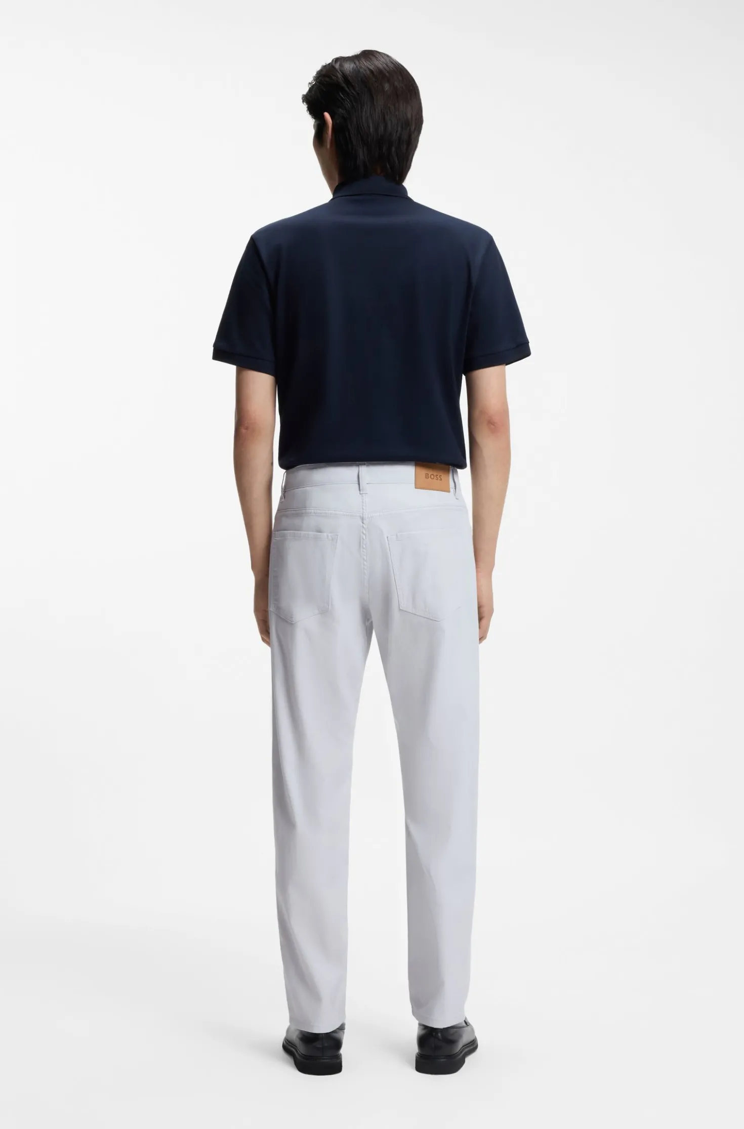 Maine regular-fit trousers in stretch-cotton dobby fabric