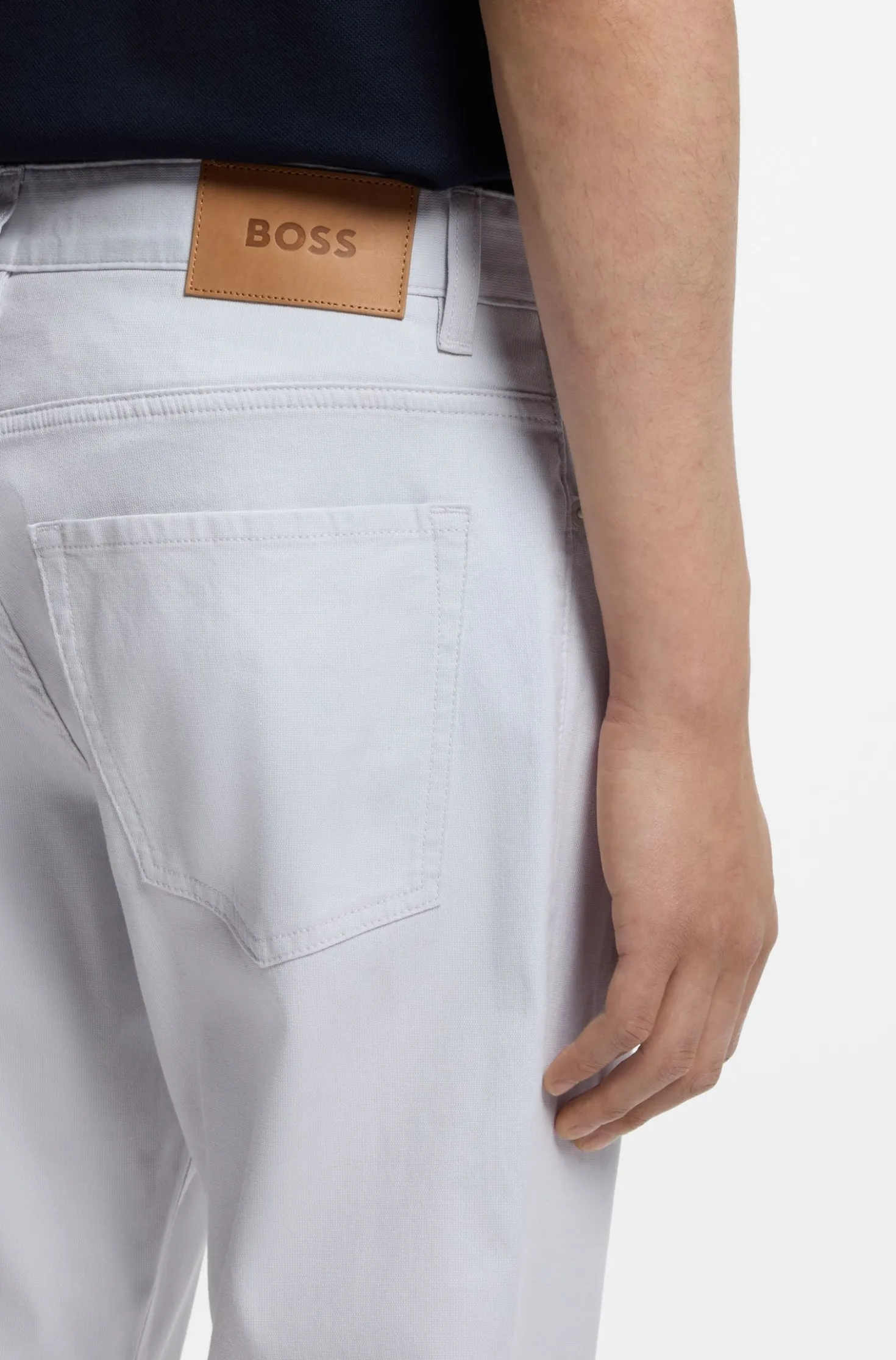Maine regular-fit trousers in stretch-cotton dobby fabric