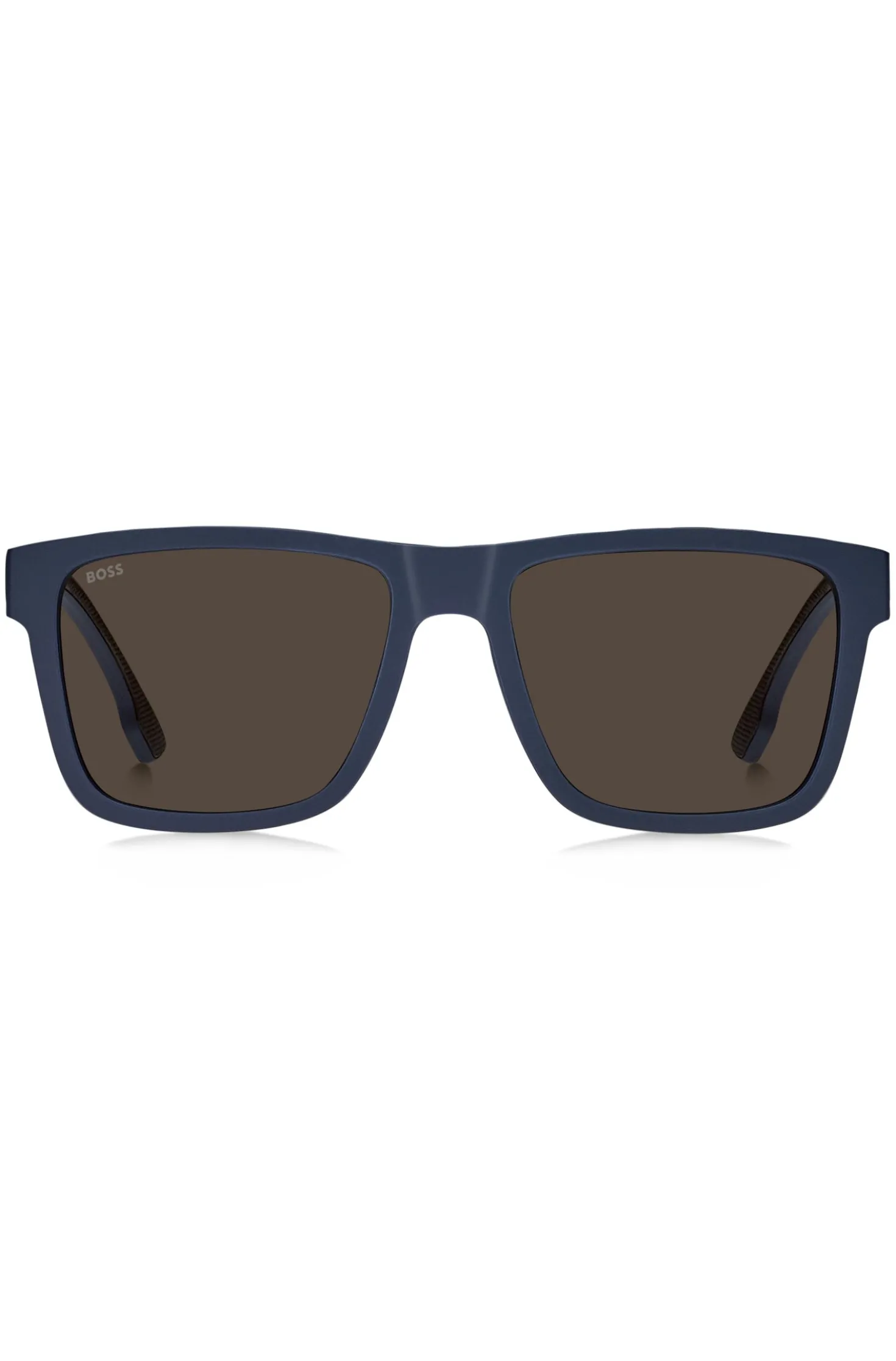 Matte-blue sunglasses with logo insert