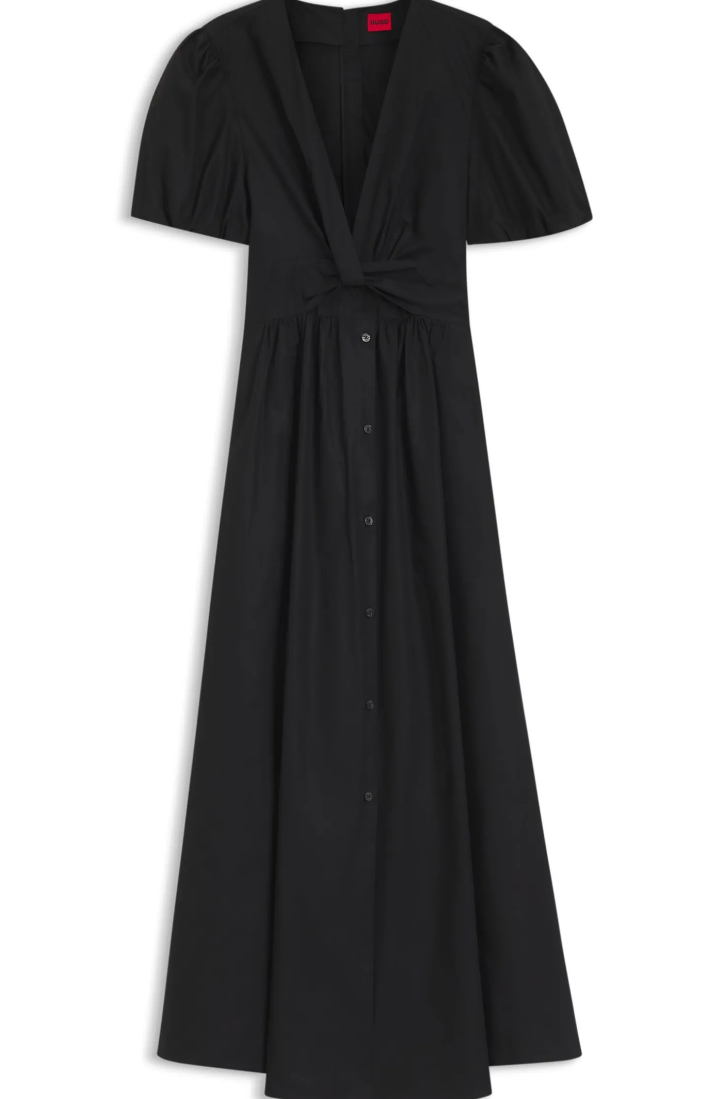 Maxi dress in cotton with twist front