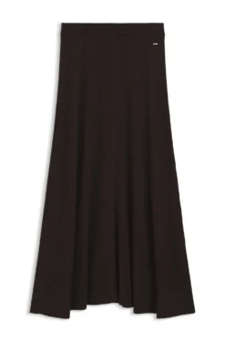 Maxi skirt in ribbed virgin wool