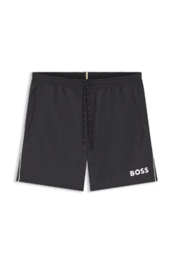 Medium-length swim shorts with contrast details