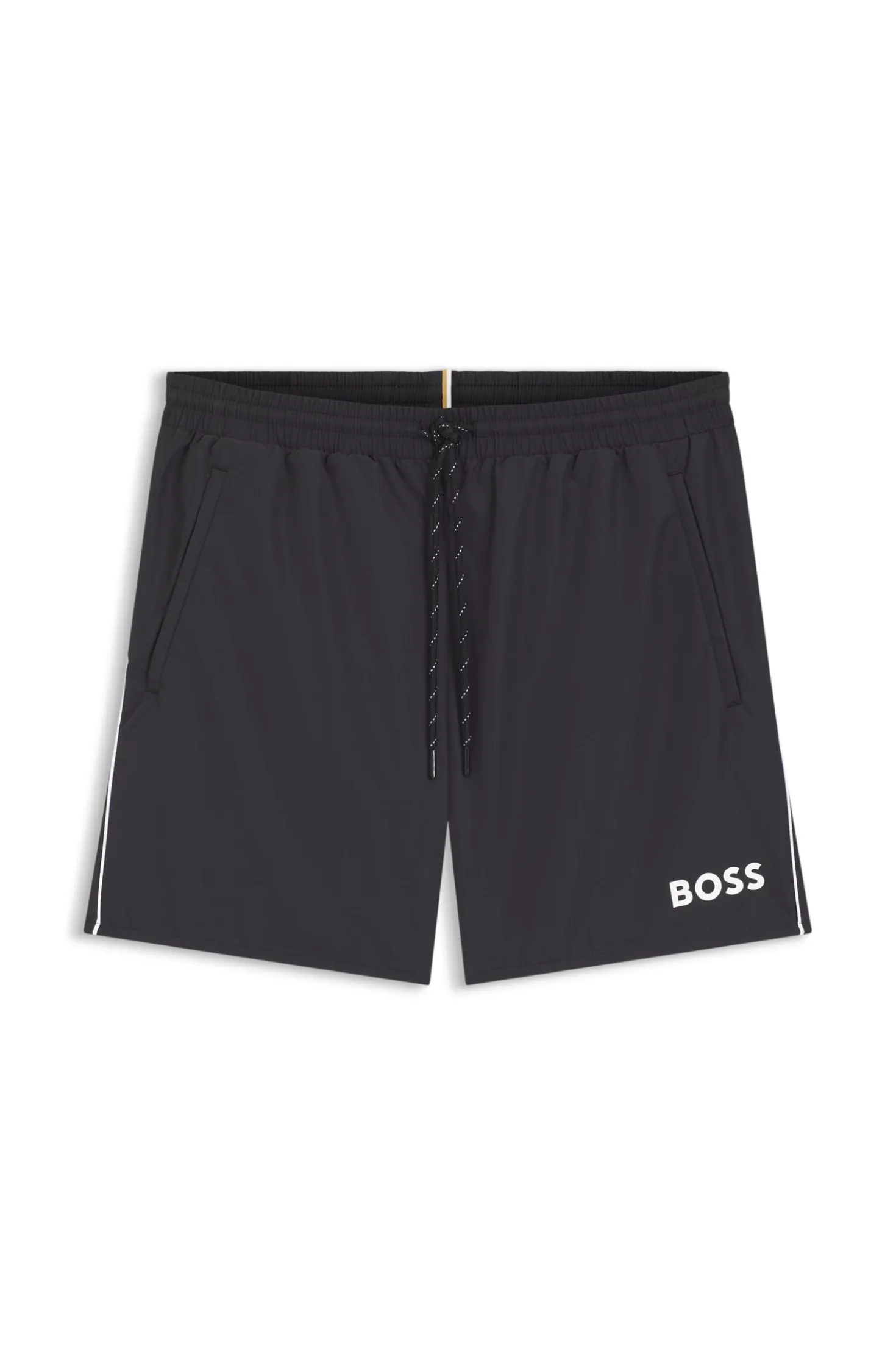 Medium-length swim shorts with contrast details