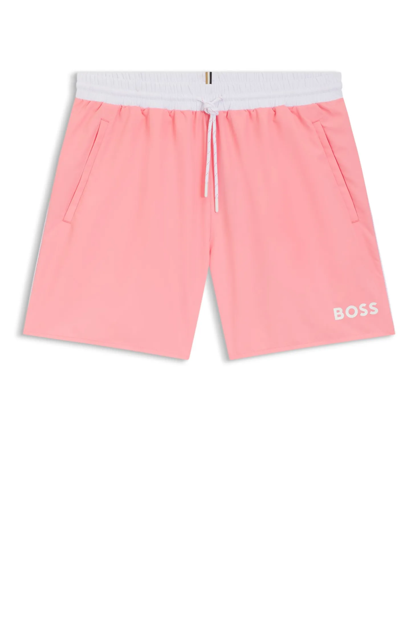 Medium-length swim shorts with contrast details
