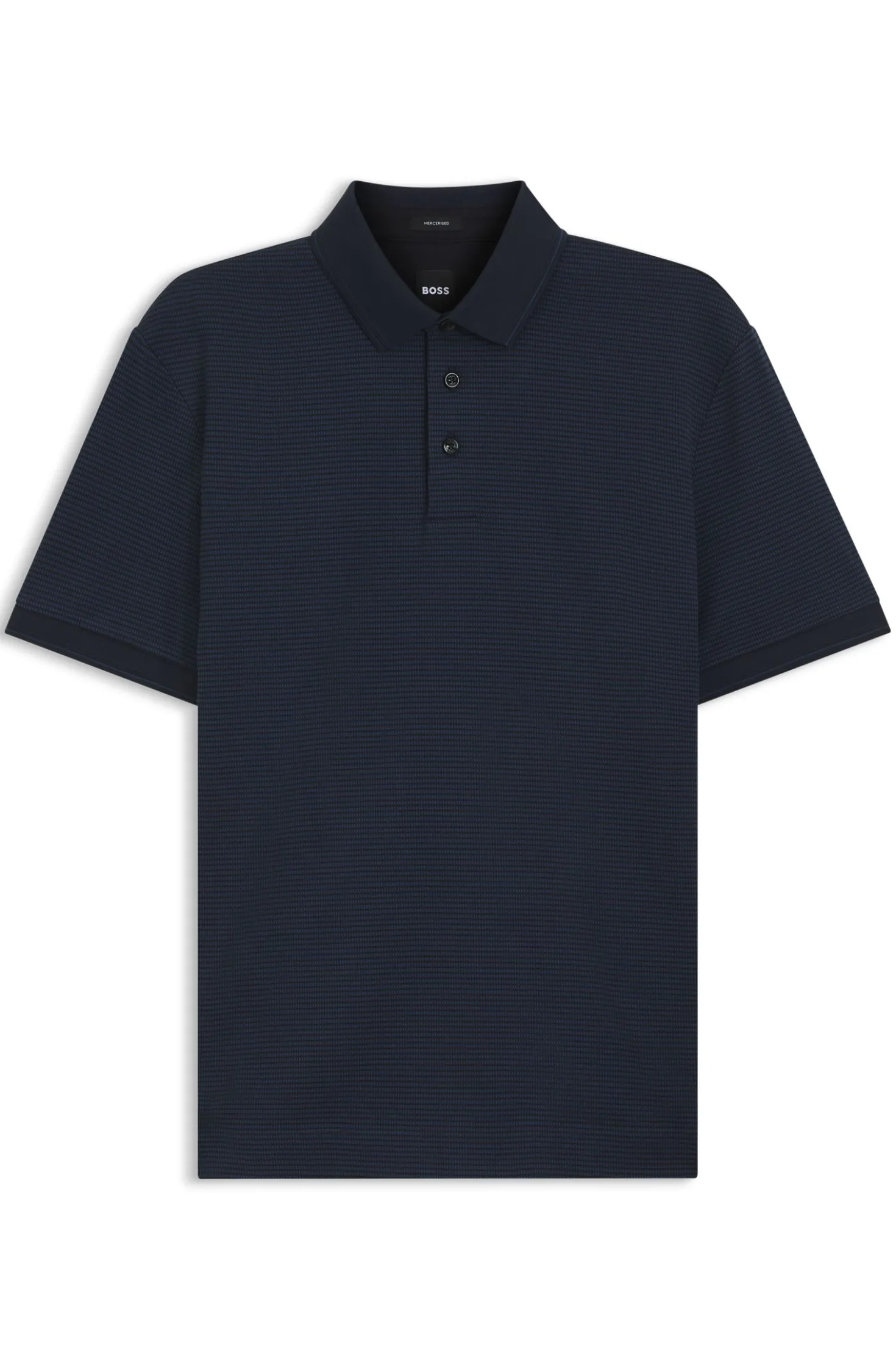 Mercerised-cotton polo shirt with three-tone jacquard