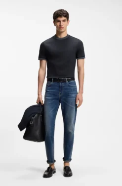 Mercerised-cotton slim-fit T-shirt with contrast tipping