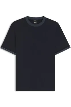Mercerised-cotton slim-fit T-shirt with contrast tipping