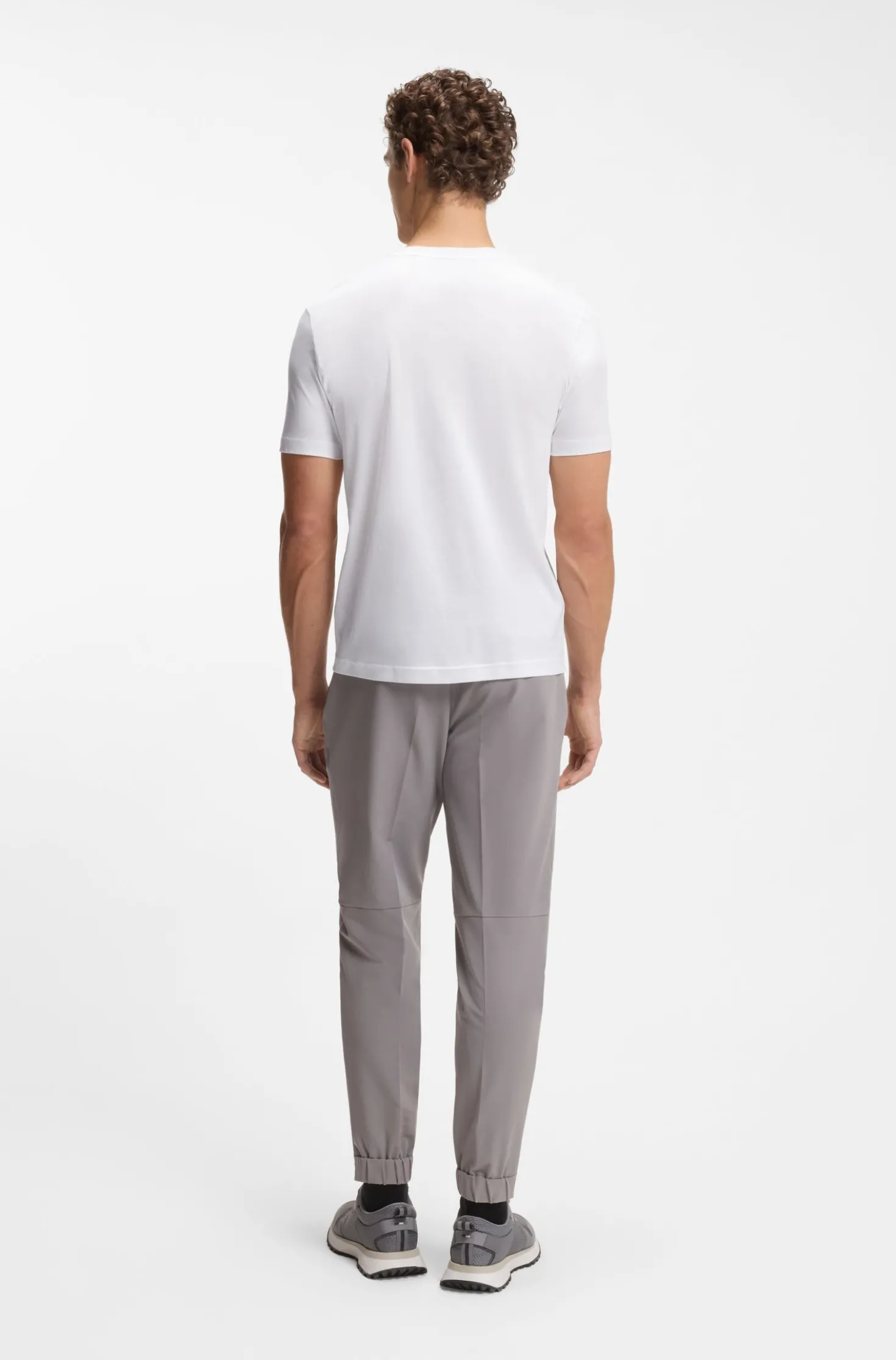 Mercerised-cotton T-shirt with geometric artwork