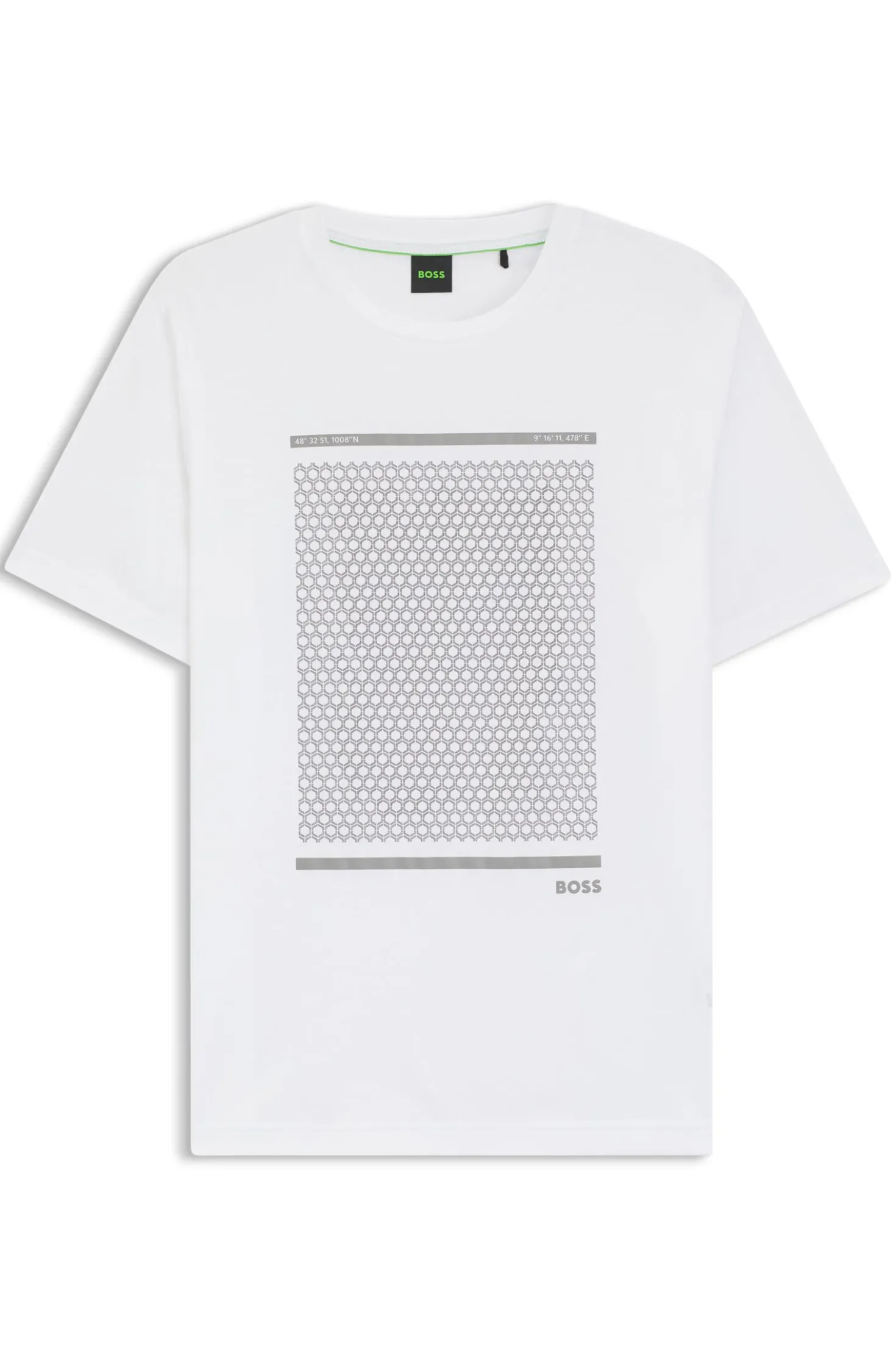 Mercerised-cotton T-shirt with geometric artwork