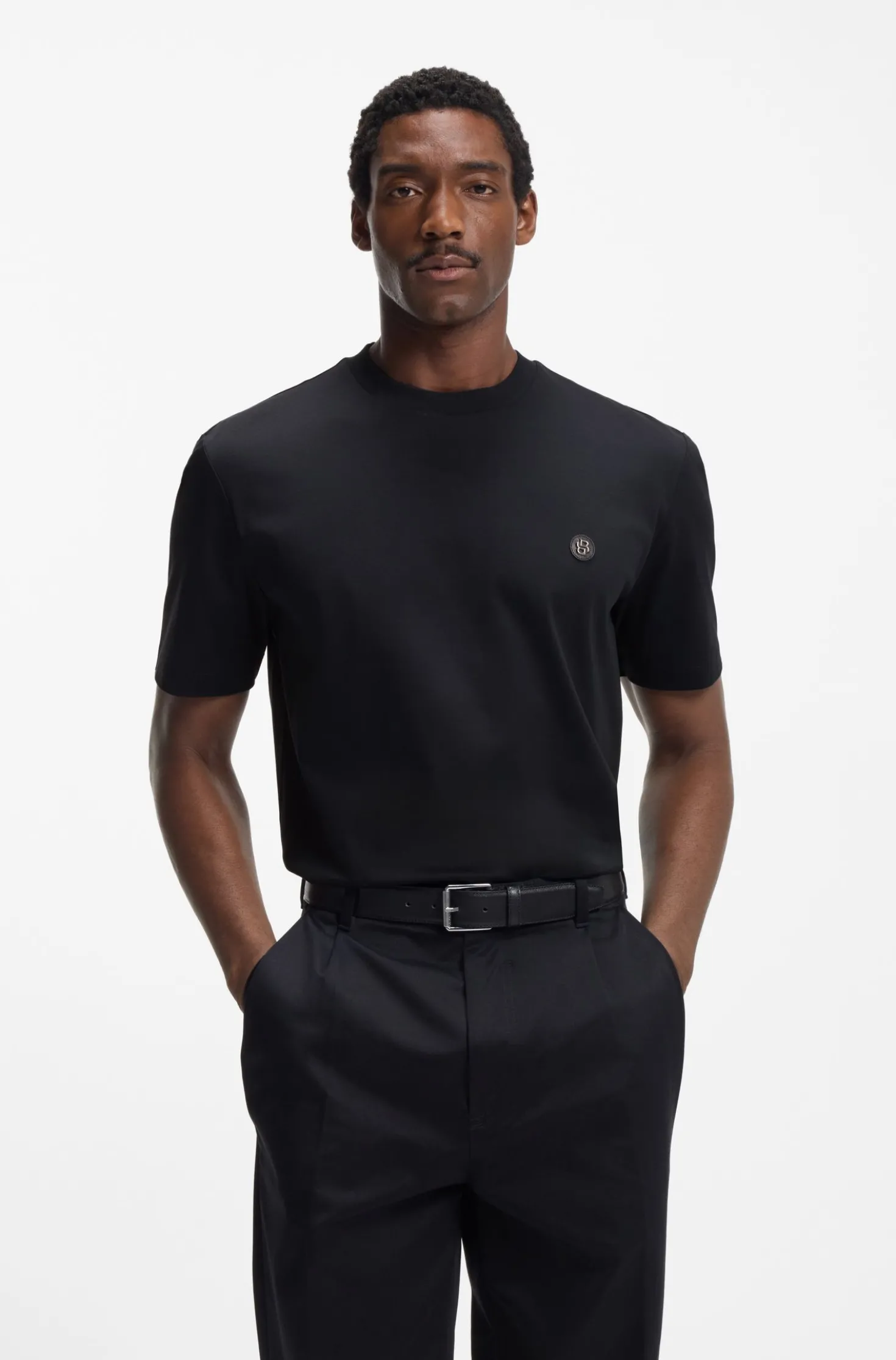 Mercerised-cotton T-shirt with Double B monogram