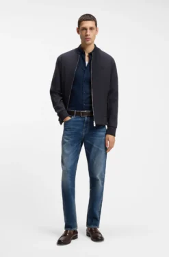 Mercerised-cotton zip-up sweatshirt with Double B monogram