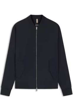 Mercerised-cotton zip-up sweatshirt with Double B monogram