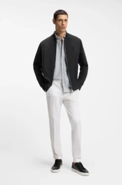 Mercerised-cotton zip-up sweatshirt with Double B monogram