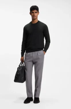 Merino-wool sweater with logo embroidery