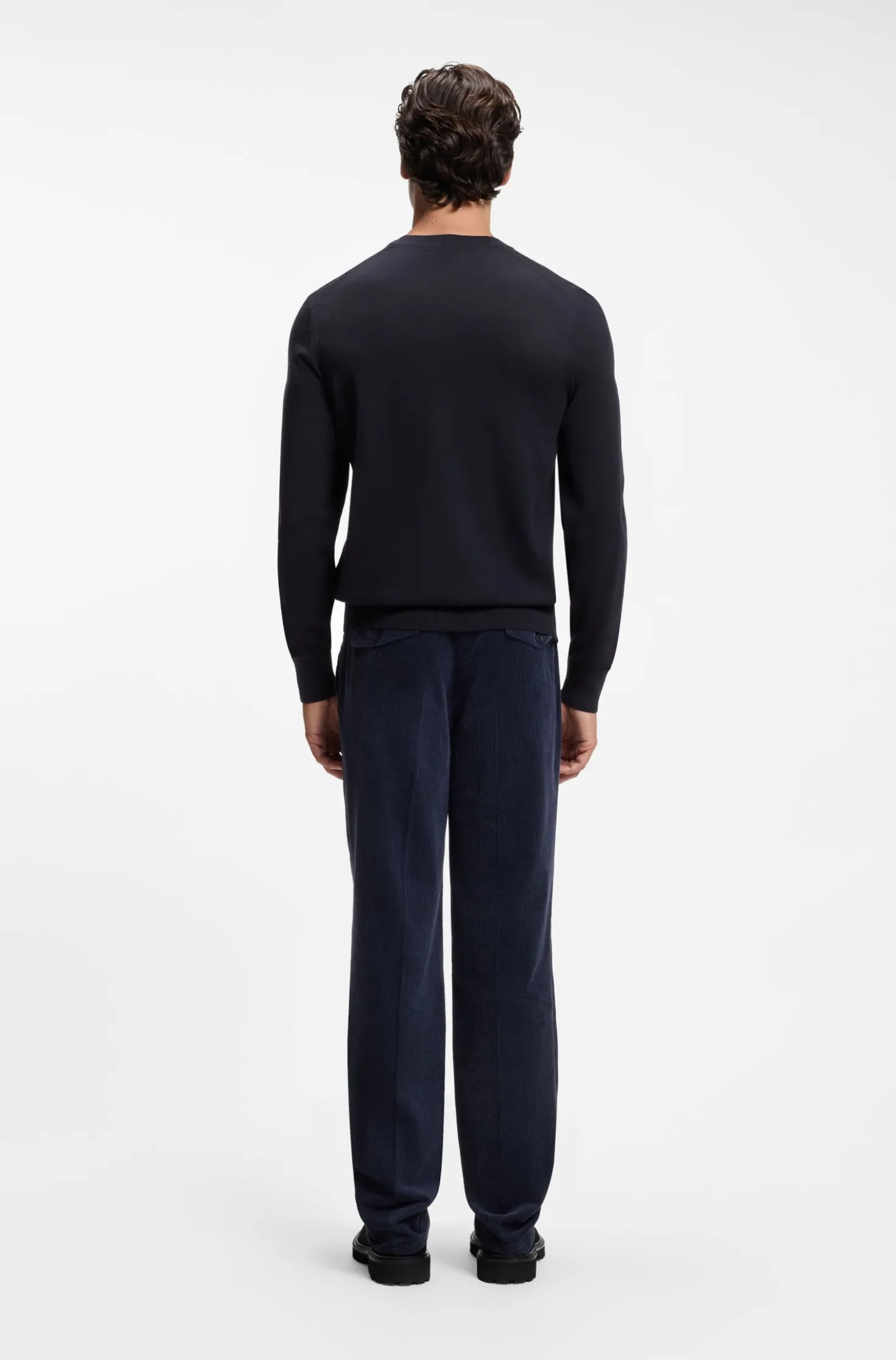 Merino-wool sweater with logo embroidery