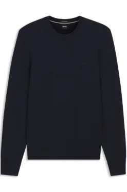 Merino-wool sweater with logo embroidery