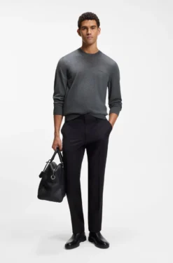 Merino-wool sweater with logo embroidery