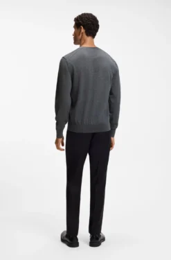 Merino-wool sweater with logo embroidery