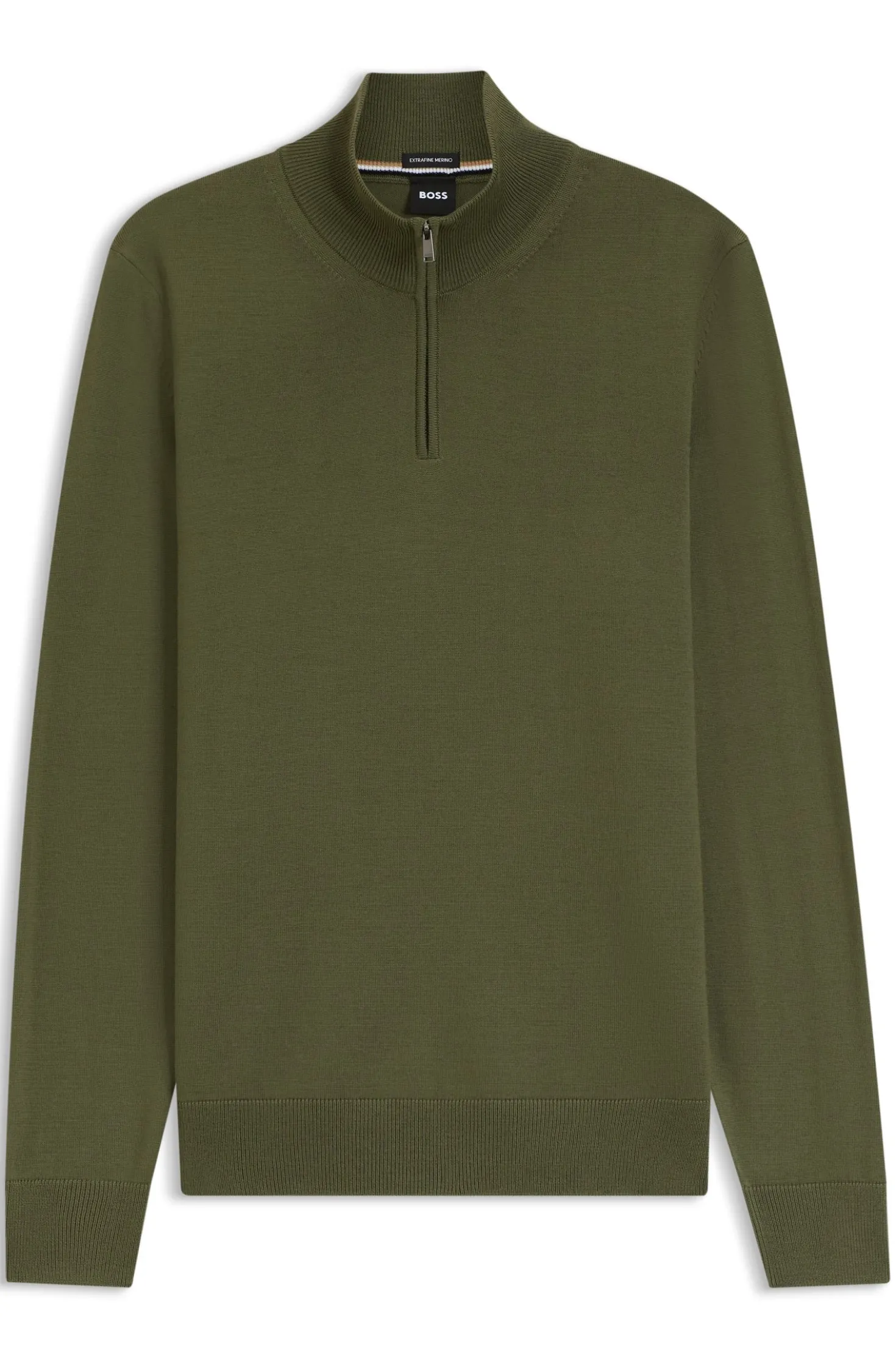 Merino-wool sweater with zip neck