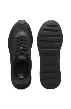 Mesh trainers with ribbed sole