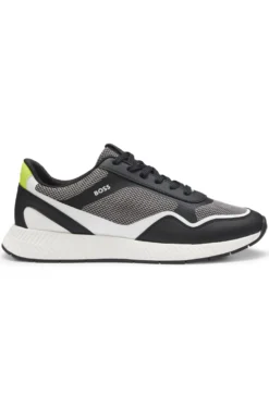 Mesh trainers with ribbed sole