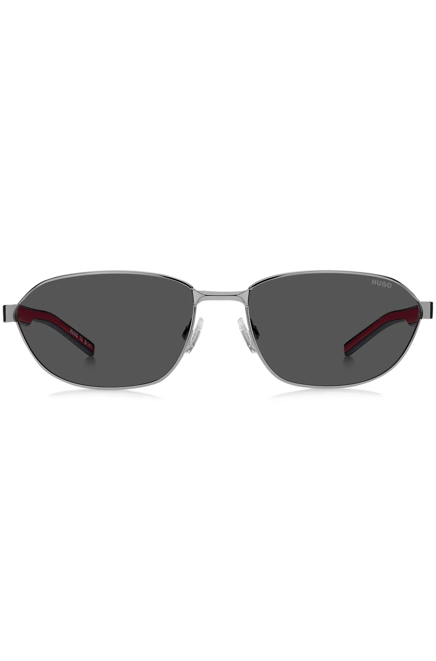 Metal sunglasses with cut-out logo