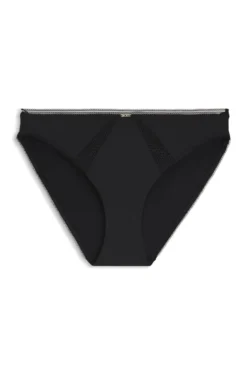 Microfibre briefs with lace inserts