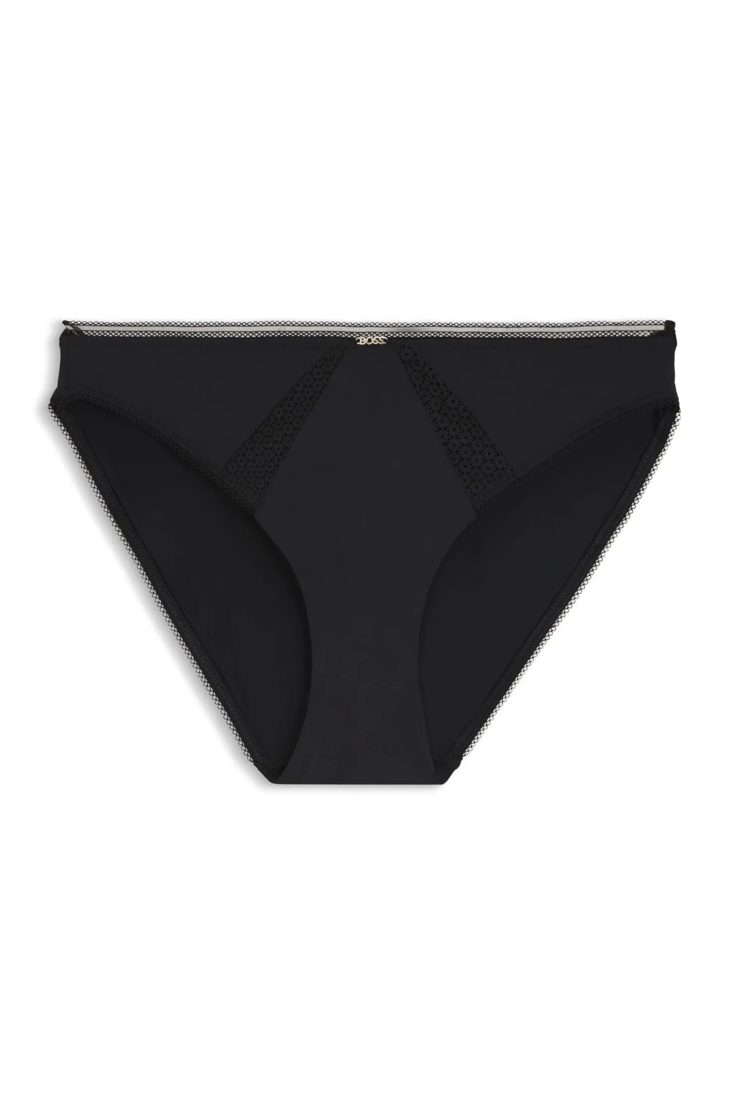 Microfibre briefs with lace inserts
