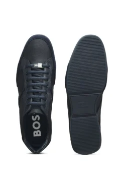 Mixed-material trainers with suede and faux leather