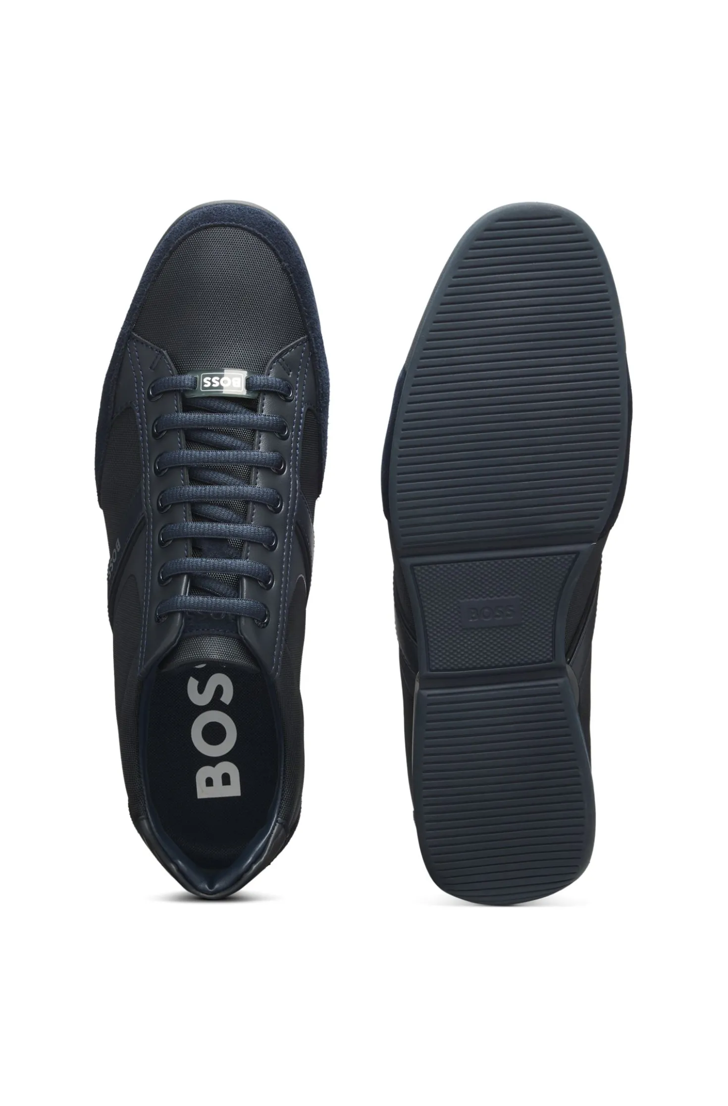 Mixed-material trainers with suede and faux leather