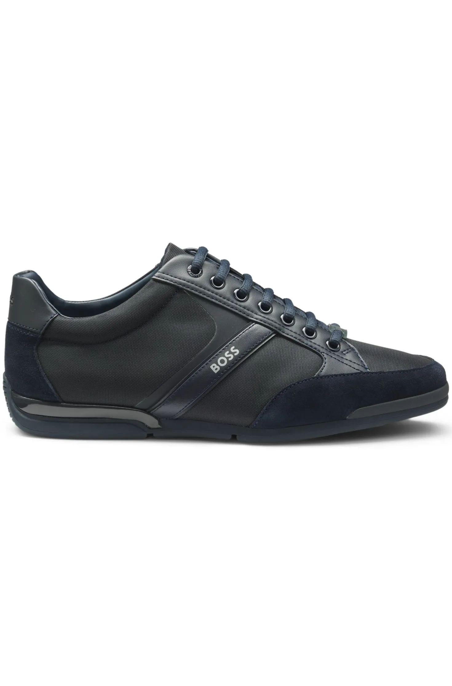 Mixed-material trainers with suede and faux leather