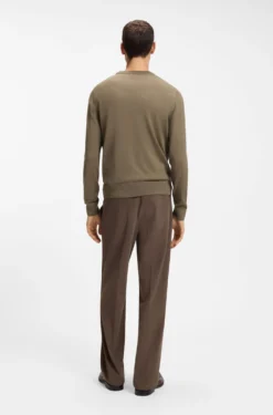 Mixed-structure sweater in a virgin-wool blend