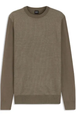 Mixed-structure sweater in a virgin-wool blend