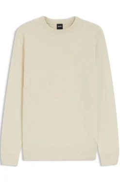 Mixed-structure sweater in a virgin-wool blend