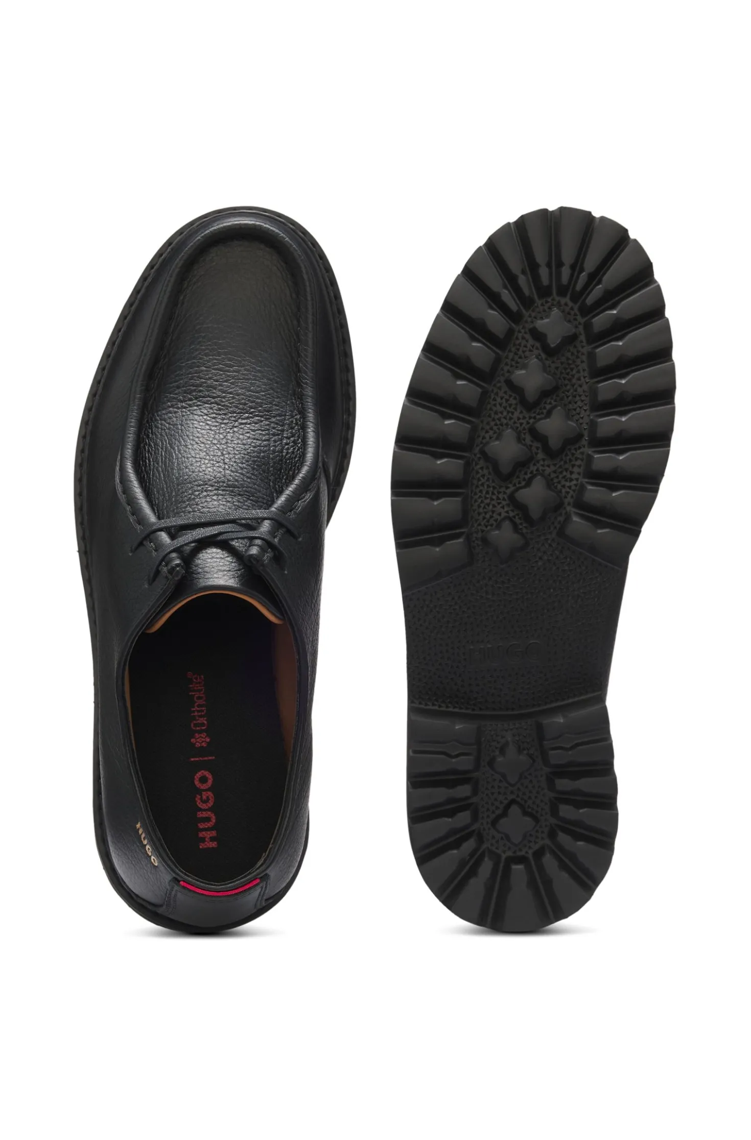 Moccasin-inspired Derby shoes in tumbled leather