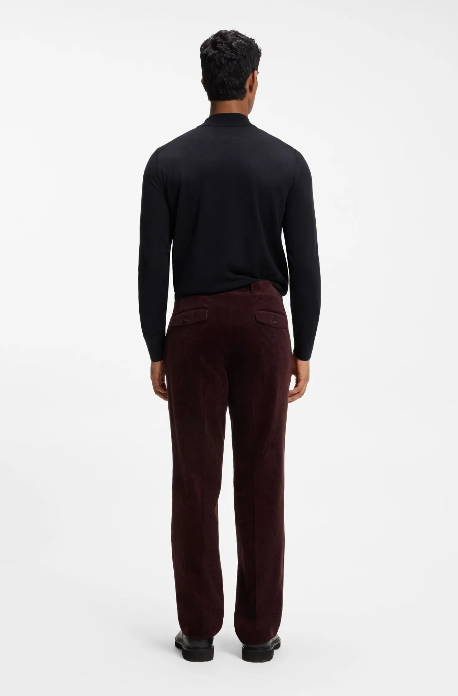 Mock-neck sweater in extra-fine merino wool