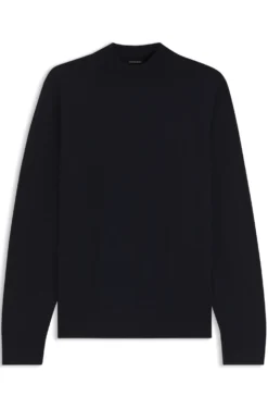 Mock-neck sweater in extra-fine merino wool
